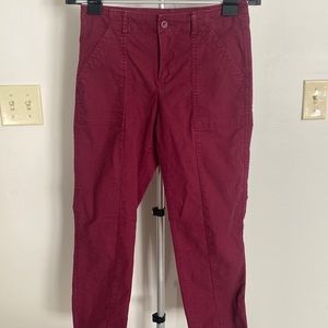 Old Navy maroon ankle pant; size 2